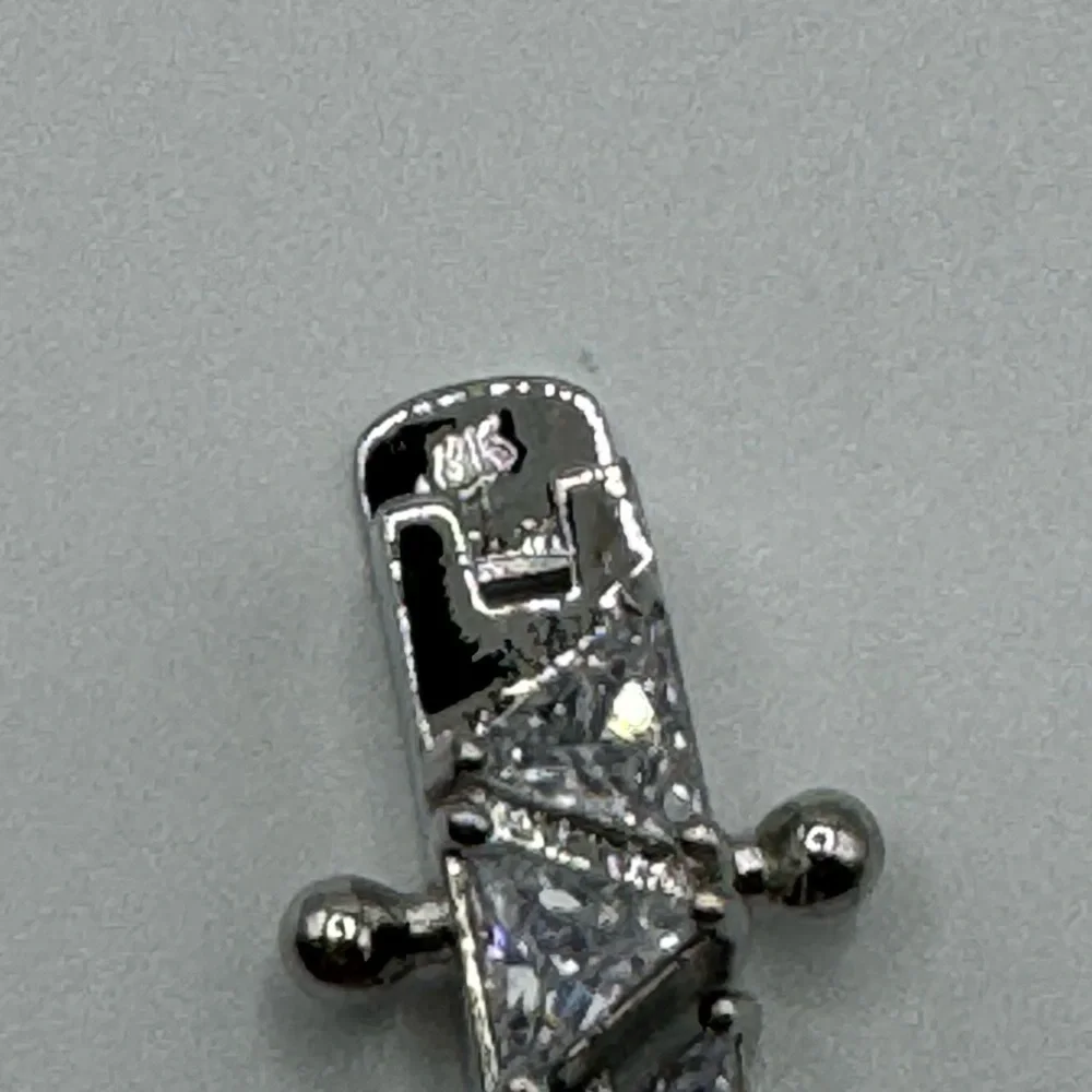 18k 60ct Trillion Tennis Necklace - Picture 13 of 16